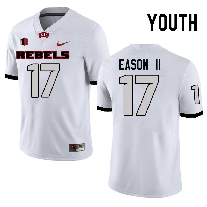 Youth #17 Nijrell Eason II UNLV Rebels College Football Jerseys Stitched-White